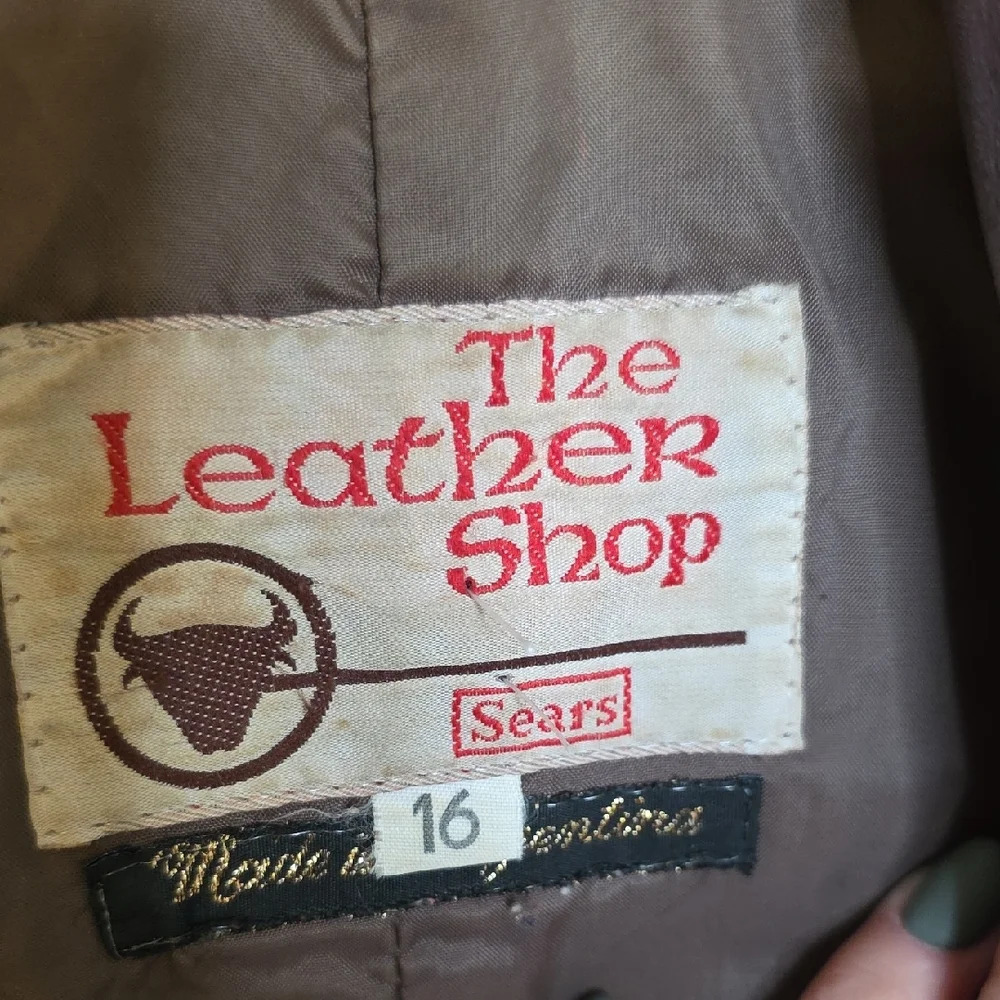 Sears Vintage Brown Leather Jacket Ladies 16 — image 2 of 8